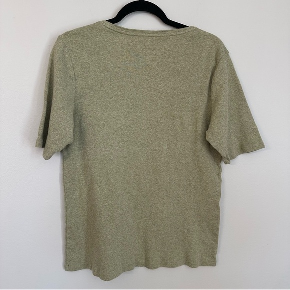 Chico’s Women’s Green Cotton Scoop Neck Elbow Sleeve Tee Sz 2, 12-14, L GUC - Picture 6 of 6